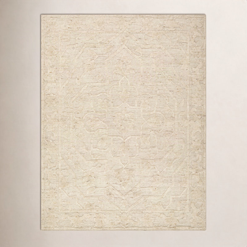 Savannah Handmade Wool Ivory Rug, Rectangle 2' x 3'