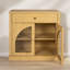 Buffet moderne de 81 cm (32 pouces) avec 1 tiroir et 2 portes vitrées cintrées, étagères réglables pour entrée, salon, salle à manger-146526687