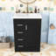 Meuble-lavabo compact de 24 pouces avec lavabo en céramique intégré et 3 tiroirs à fermeture en douceur-130183125