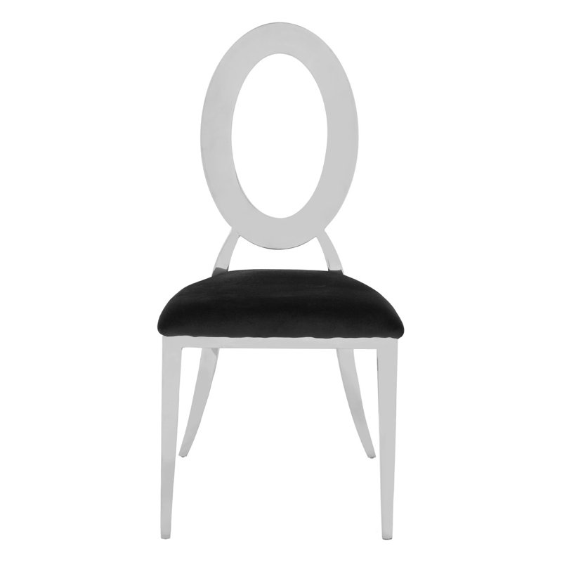Kiera 46cm H Upholstered Side Chair in Silver