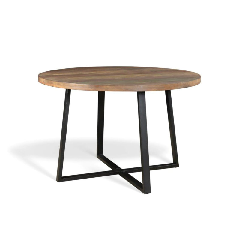Round Dining Table 48", Dark Natural