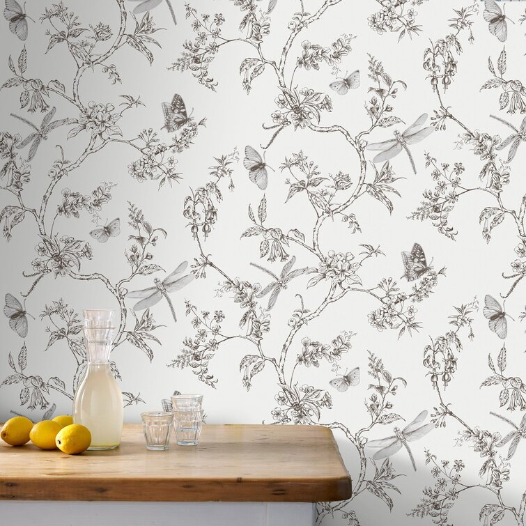 Kitchen & Bathroom 10m L x 64cm W Floral and Botanical 3D Embossed Roll Wallpaper