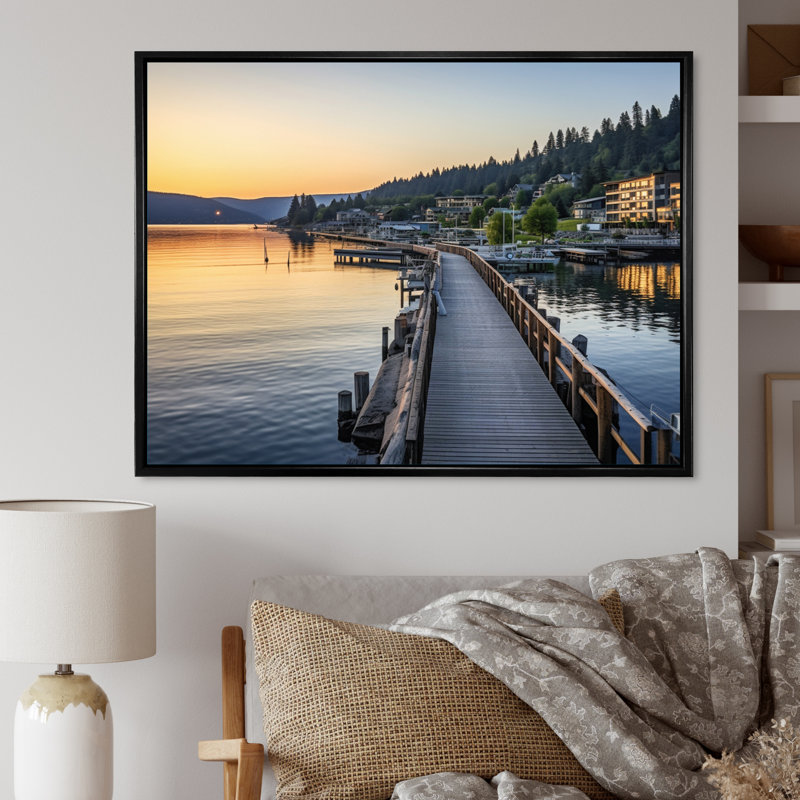 «Heart D'Alene In Idaho I», reproduction sur toile, H 12 po x l 20 po x P 1 po, Cadre flottant noir