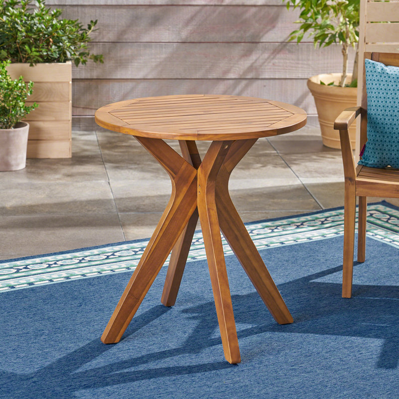 Pericles Round Outdoor Side Table, Teak