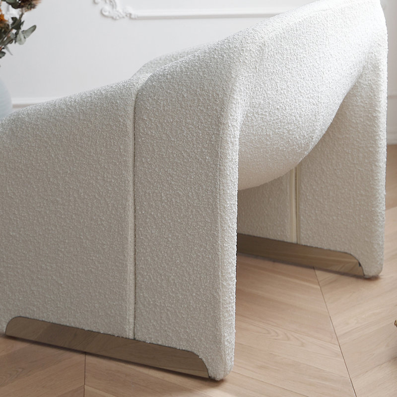 Fauteuil de loisir rétro en velours., Beige