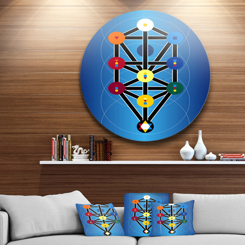 « cabala hébraïques symbols », impression, H 38 po x l 38 po x P 1 po, Métal
