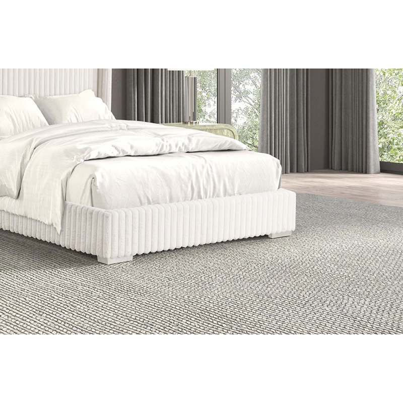 Mobilier de chambre à coucher contemporain 1pc, Complet/Double, Blanc
