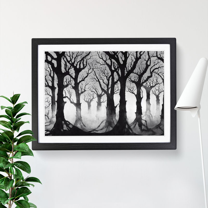A Feisty Forest - Framed Print, 46cm H x 64cm W x 2cm D, Black Framed