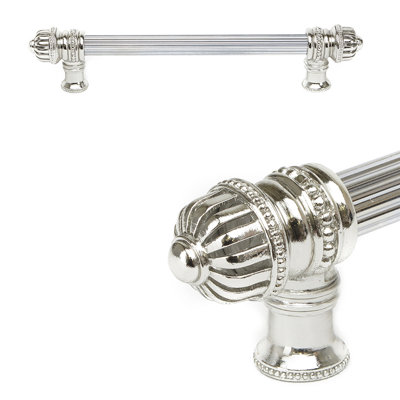 Cricket Cage 22 inches c.c. with 5/8 reeded center long pull small finial in Platinum