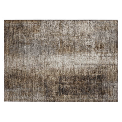 Machine Washable Indoor/Outdoor Xhevrie Brown Rug