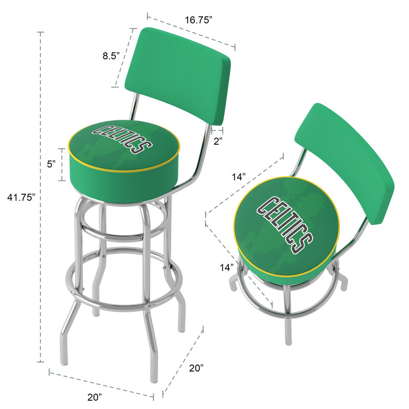 Swivel Upholstered Counter Stool with Metal Frame