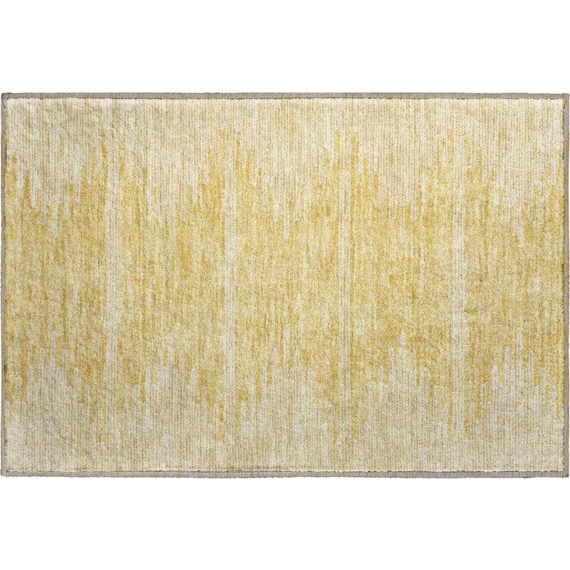 Premium Machine Washable Cerrito Gold Rug, Rectangle 1'8" x 2'6"