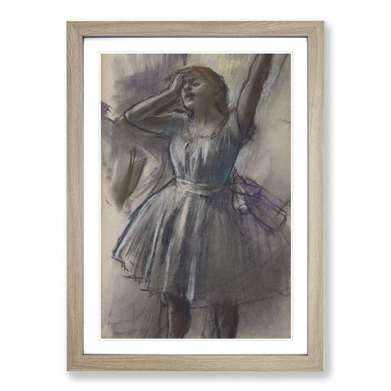 Study of a Ballet Ballerina Dancer Vol.5 by Edgar Degas - Framed Print, 36cm H x 27cm W x 2cm D, Oak Framed