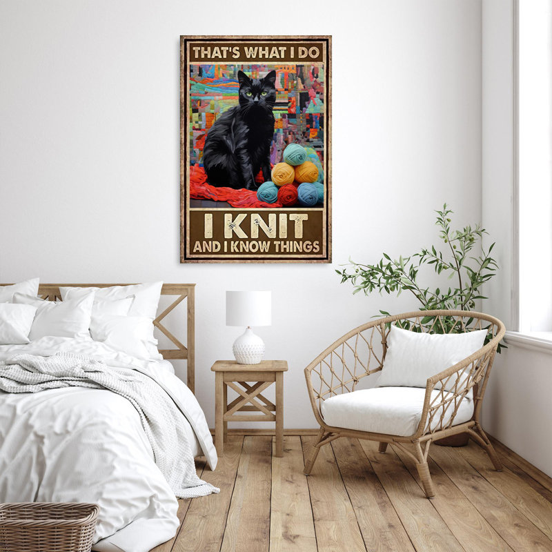 Black Cat I Knit, L 24 po x H 36 po x P 1,25 po