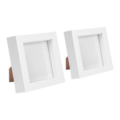 Nicola Spring - 3D Box Photo Frames - 4" x 4" - White