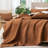 MooMee Lightweight Quilt Set 100% Washed Cotton Linen-Like Stripe Stitch Breathable All-season -114492299-114492294