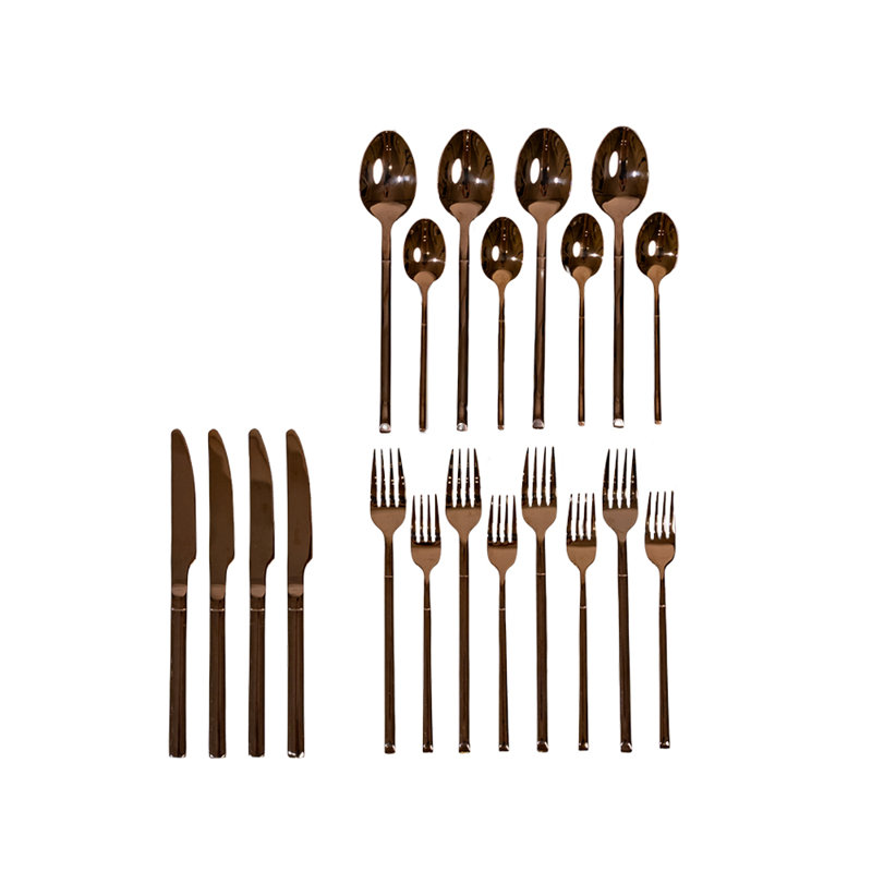 Ensemble de couverts en acier inoxydable Latitude Run® Seniha - Service pour 4, Or rose lustré