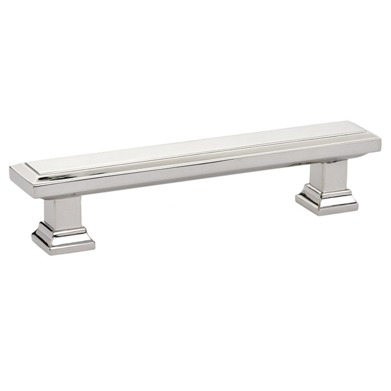 Emtek Geometric Brass Cabinet Pull, Polished Nickel, 3"