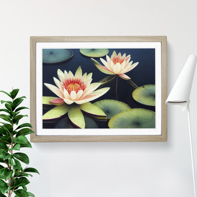 Compelling Water Lily Flowers - Framed Print
