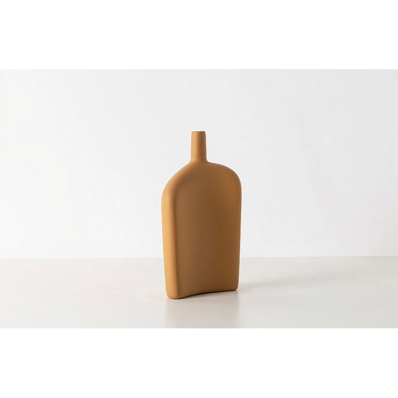 Cristie Ceramic Table Vase, Light Brown, 15cm H x 6cm W x 27cm D