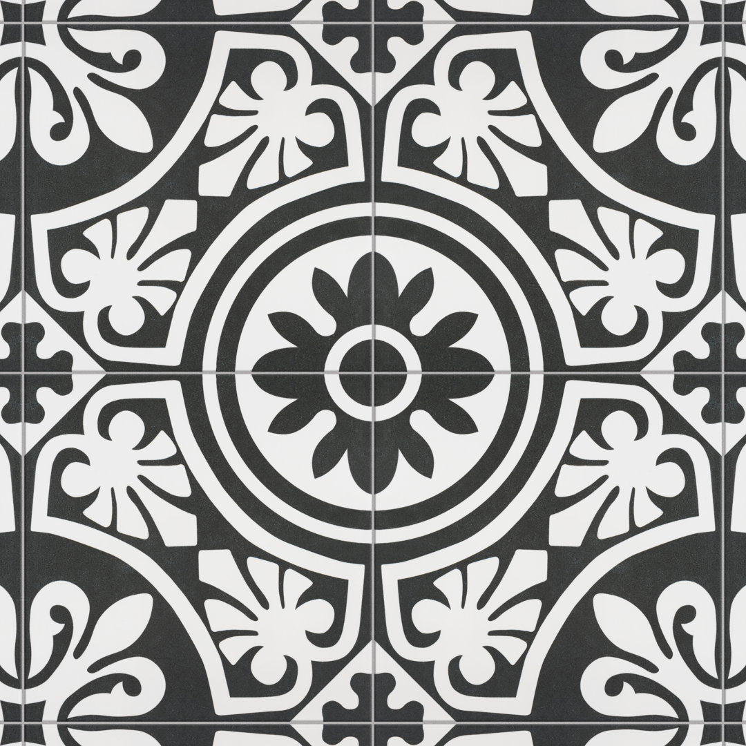 Majestic Tiena 10" x 10" Porcelain Patterned Wall & Floor Tile Merola Tile