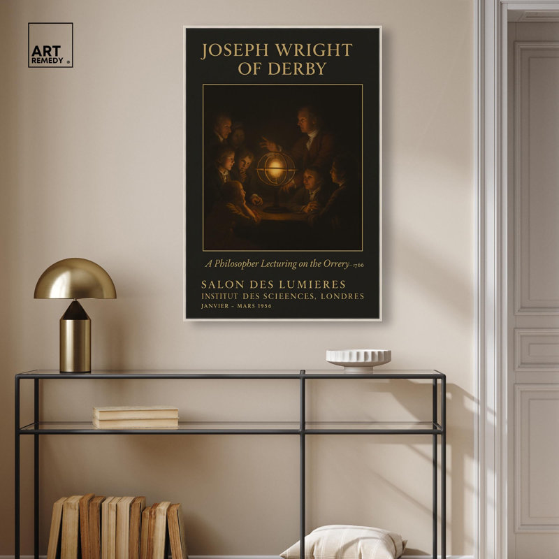 «Philosopher Lecturant Canvas» par Art Remedy, Cadre argenté, H 37 po x l 25 po