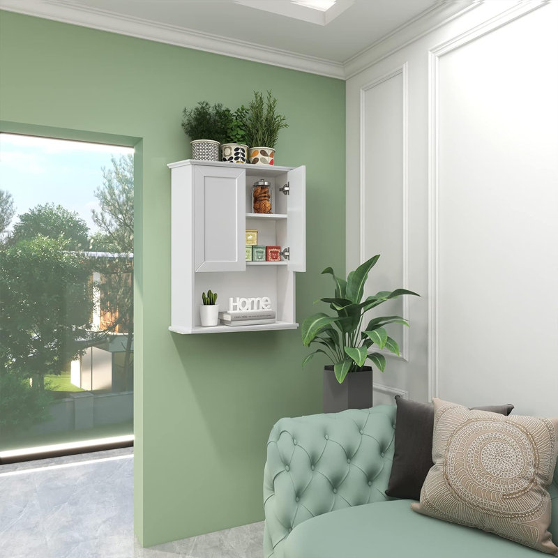 Rangement pour salle de bain Derrel, Blanc