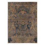 Rug & Kilim’S -Inspired Rug In Gray And Gold Floral Patterns