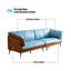Causeuse coussin orange en cuir véritable