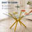 47.24" Rectangular Clear Tempered Glass Dining Table,Stylish Design with Gold Metal Legs, Kitchen Table for Dining Room-1718597056-1741286798-1741286797