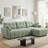 110" L-Shaped Sectional Sofa With Movable Ottoman,  Chenille Fabric-248909849