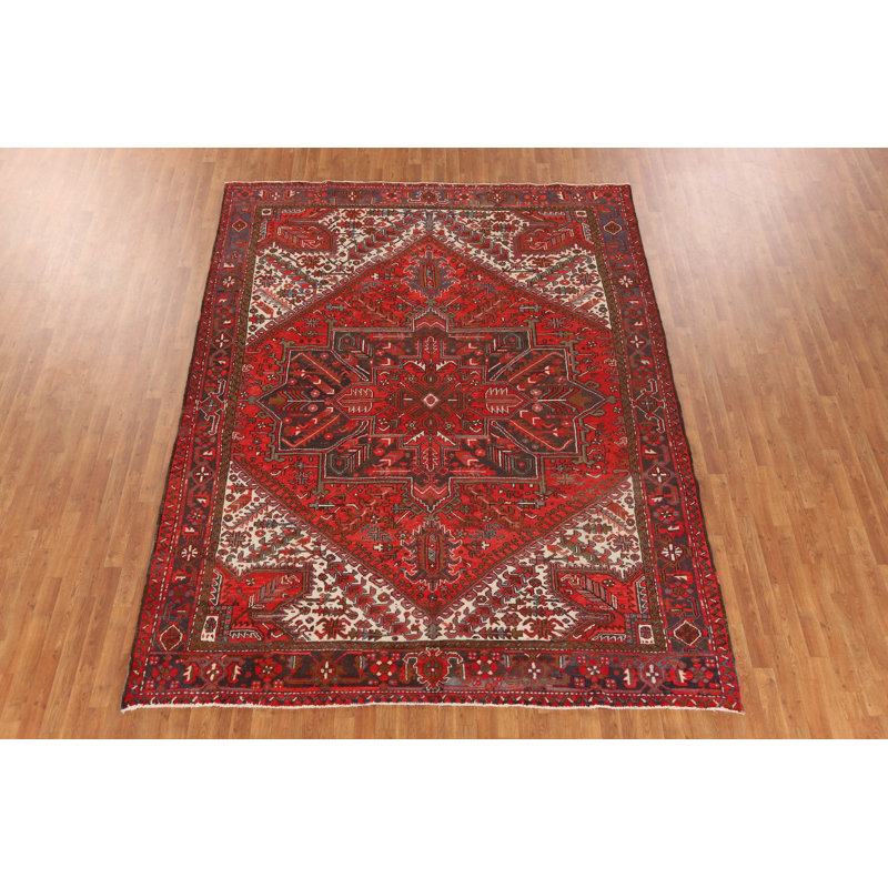Tapis traditionnel en laine à motif géométrique 8 x 11