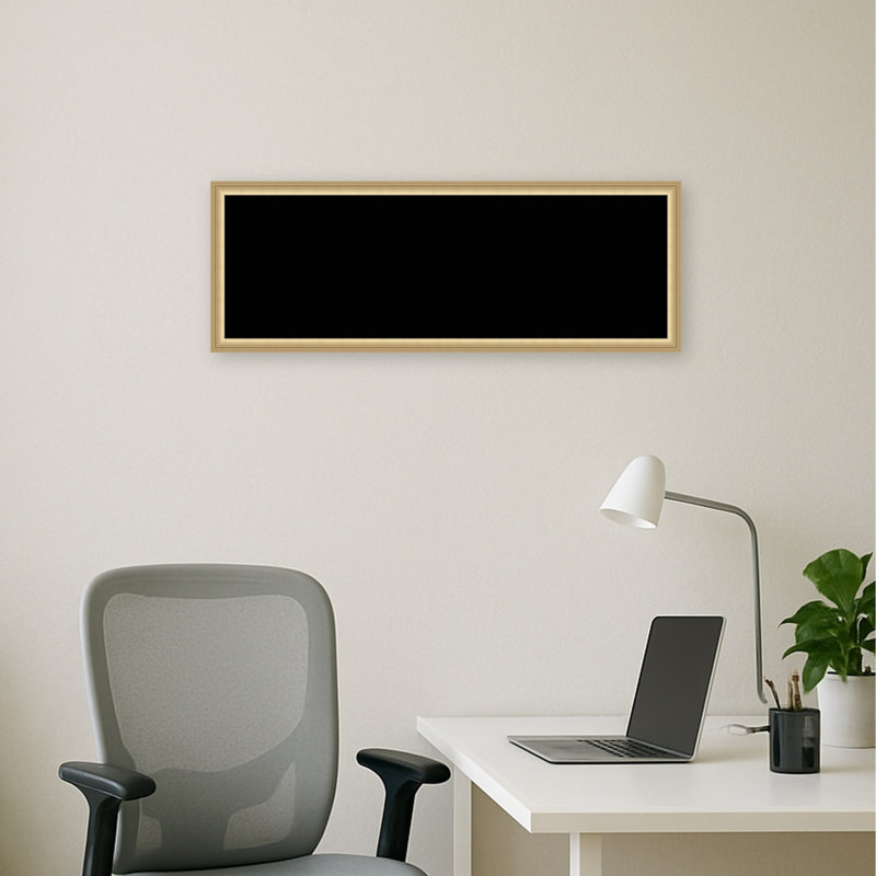 Tableau noir encadré en tissu avec tableau noir imprimé en lin, 38" H x 14" W