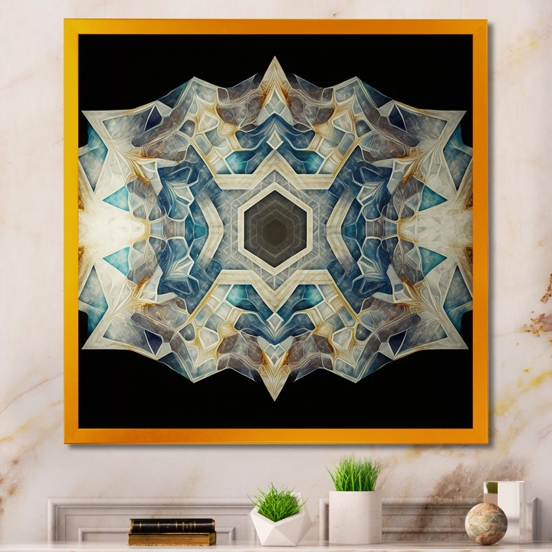 Sacrée géométrie dans des tons de couleurs rétro - reproduction sur toile flottante, L 24 po x H 24 po, Or