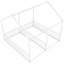 Lit plateforme simple en métal blanc, 2 lits partagés avec garde-corps stables, chambre de construction-2086593302