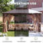 Pavillon de jardin rigide avec toit double en polycarbonate - Pavillon en métal robuste avec filet et rideaux, brun-135721588