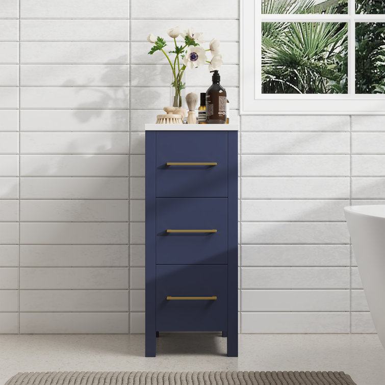 Mitesh 12'' Single Bathroom Vanity with Engineered Marble Top