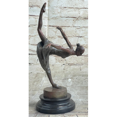 Badina Hot Cast Bronze Ballerina Dancer Girl Sculpture By Aldo Vitaleh On Marble Base