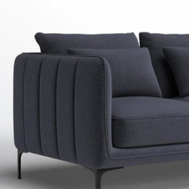 Retro Luxury Straight Sofa, Blue Gray