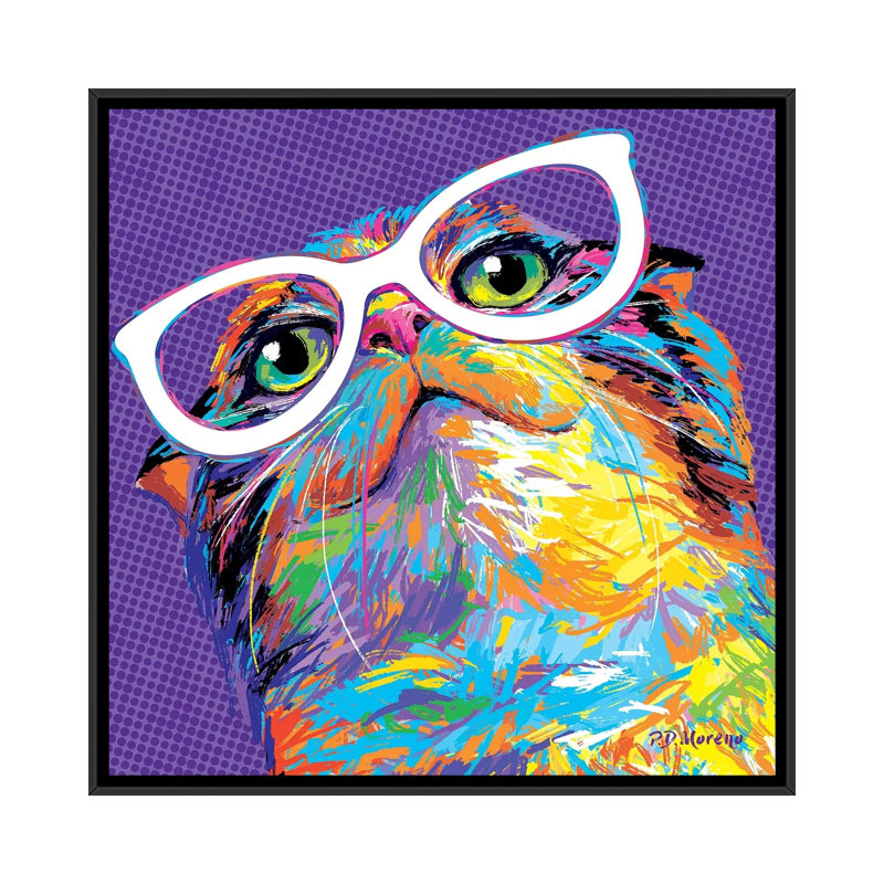 Felix by P.D. Moreno - Print on Canvas, 45.72 cm H x 45.72 cm W, Black Framed