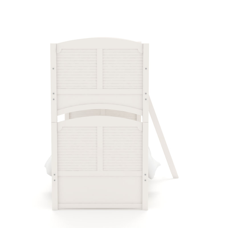 Neopolitan Louvered Panel Bunk Bed Twin over Twin Creamy White, Creamy White