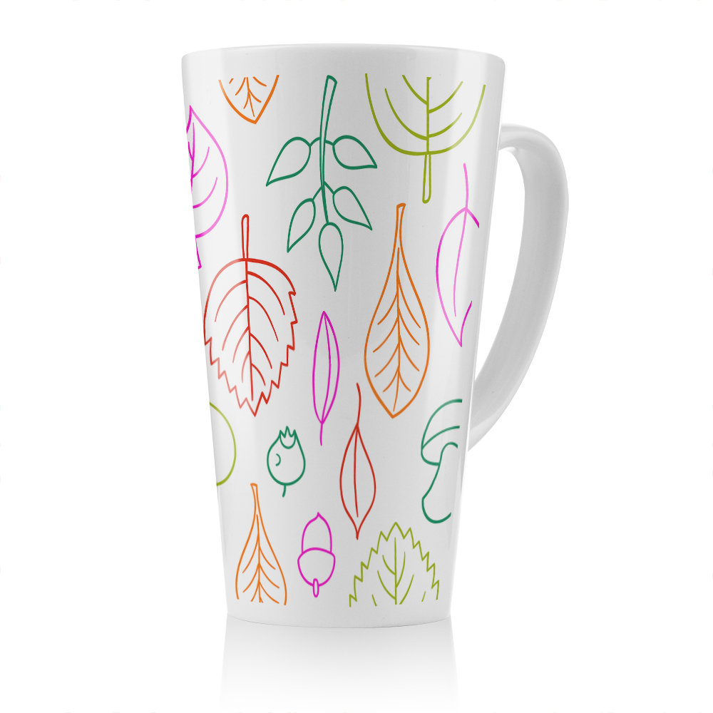 Leaves Illustration Latte Mug