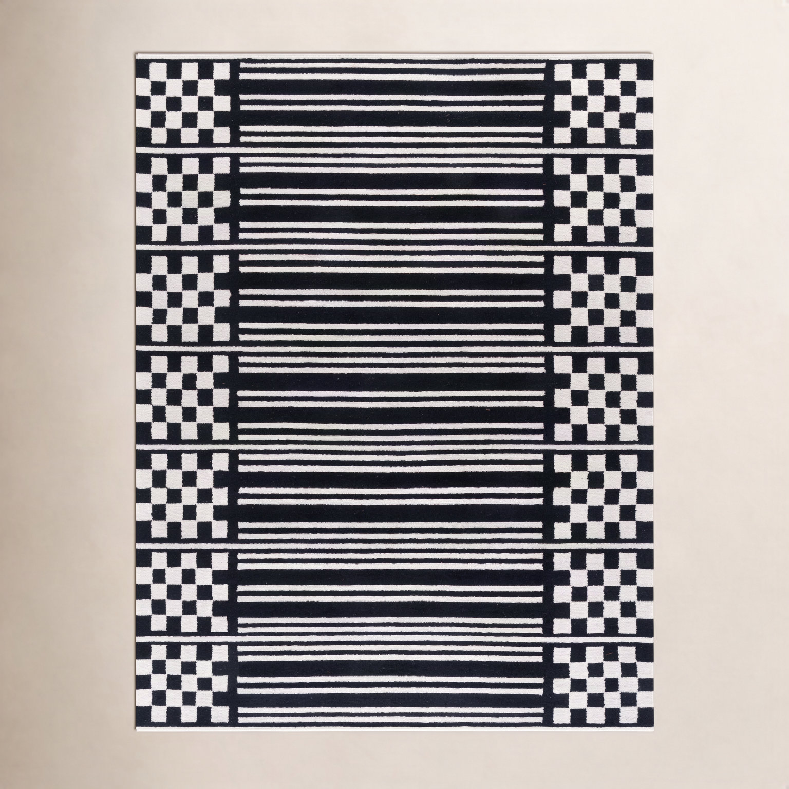 Hand-Tufted Geometric Wool Rug, Rectangle 4' x 6'