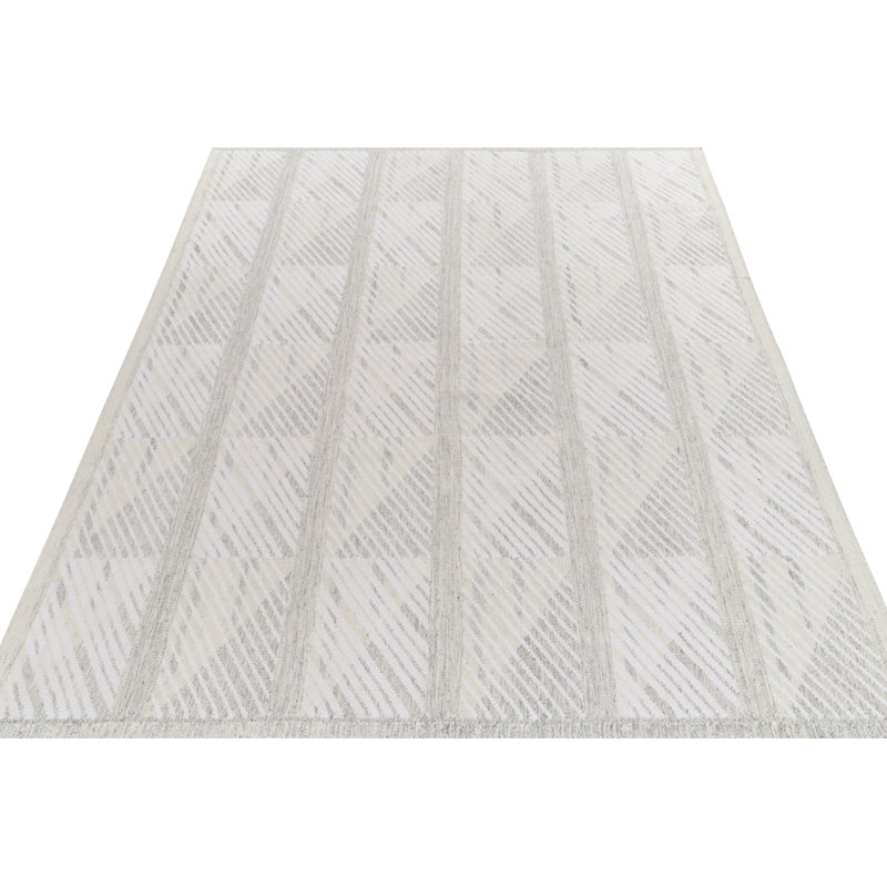 Scandinavian Wool Geometric Area Rug, Rectangle 8' x 10'