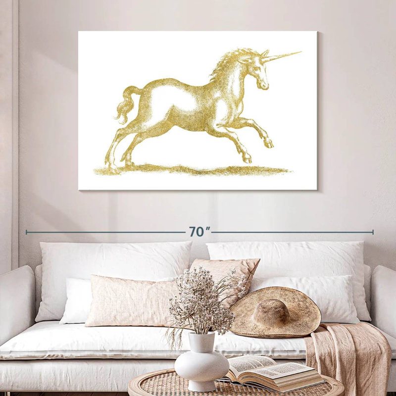Kelan Golden Unicorn Fantasy, H 32 po x l 48 po
