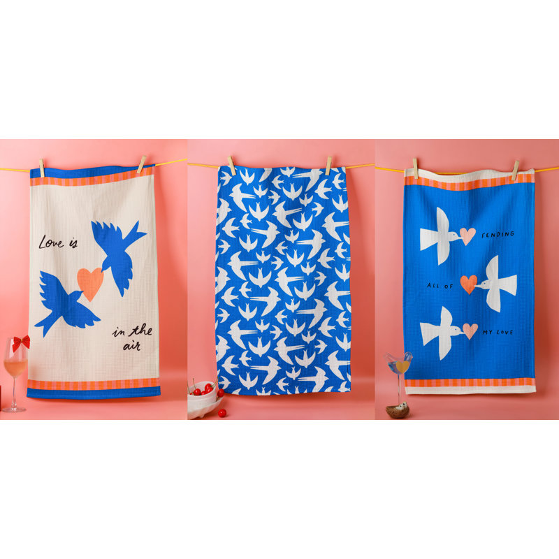 Love is in the Air Bird Kitchen Towel Set
