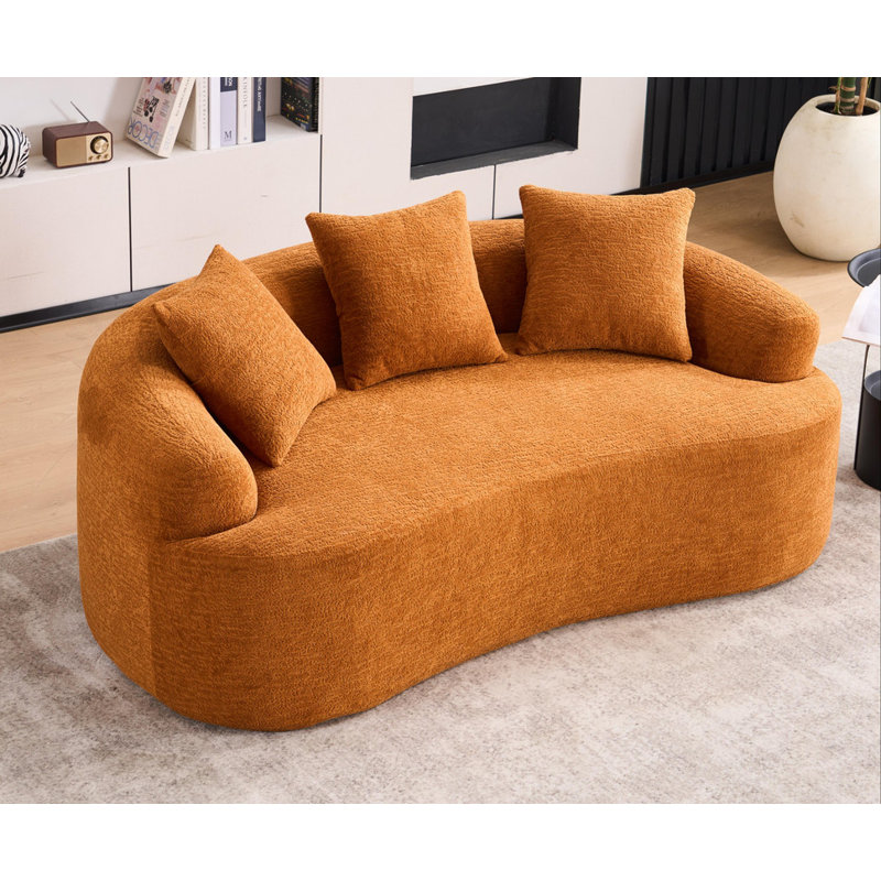 Canapé compact en Chenille, Orange