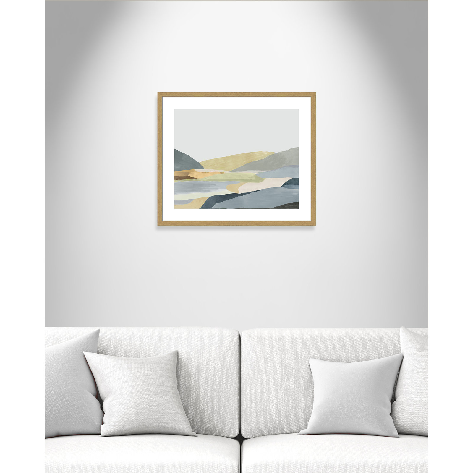 Blair "Warm Hills II" Painting, 21.5" H x 25.5" W x 0.75" D, Beige Framed Paper