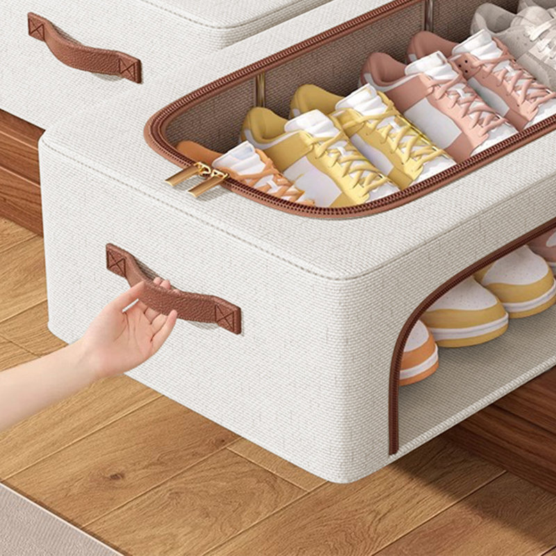 Boîte à chaussures pour chaussures avec ouverture latérale et rangement pour chaussures pliable transparent