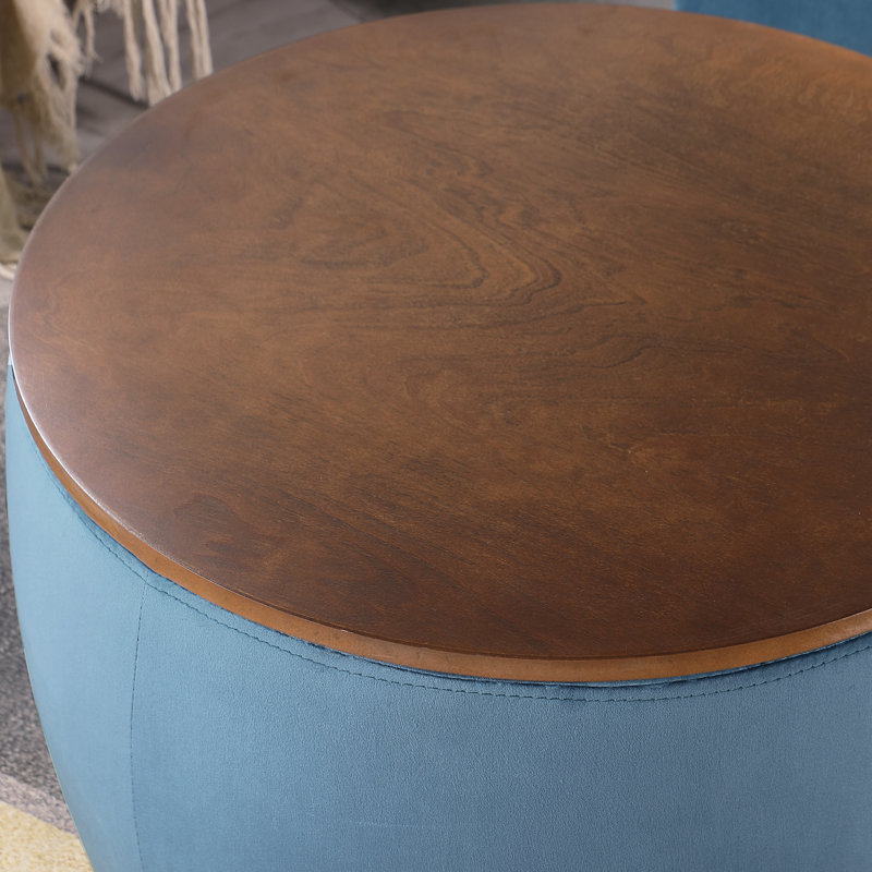 Banc de rangement en velours Jamin, Bleu